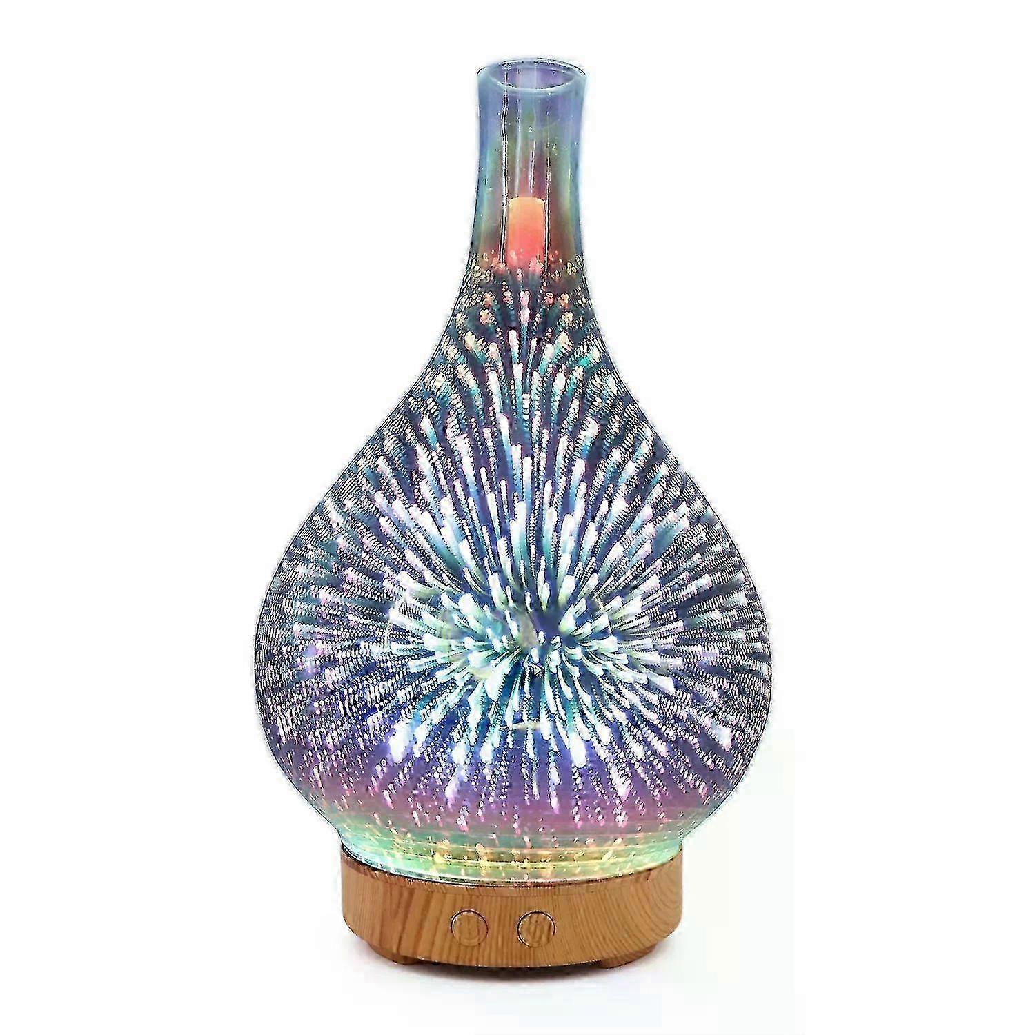 Ultrasonic Aroma Diffuser 120ml, New Air Freshener & Humidifier, Auto-Off for Home Office Spa, 3D Glass, Essential Oil Diffuser