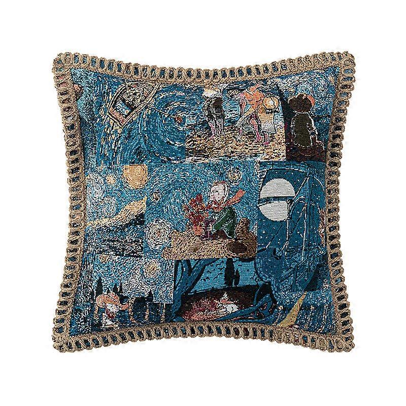 Style 345*45 Single Pillowcase Nordic Trim Sofa Pillowcase Solid Color Simple Comfortable Bedside Art Print Decorative Lumbar Cushion Cover