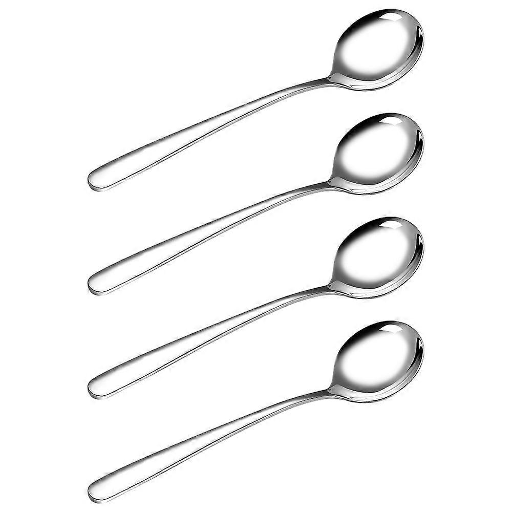 Stainless Steel Ice Cream Spoon for Dessert Serving 4Pcs Silver Flatware