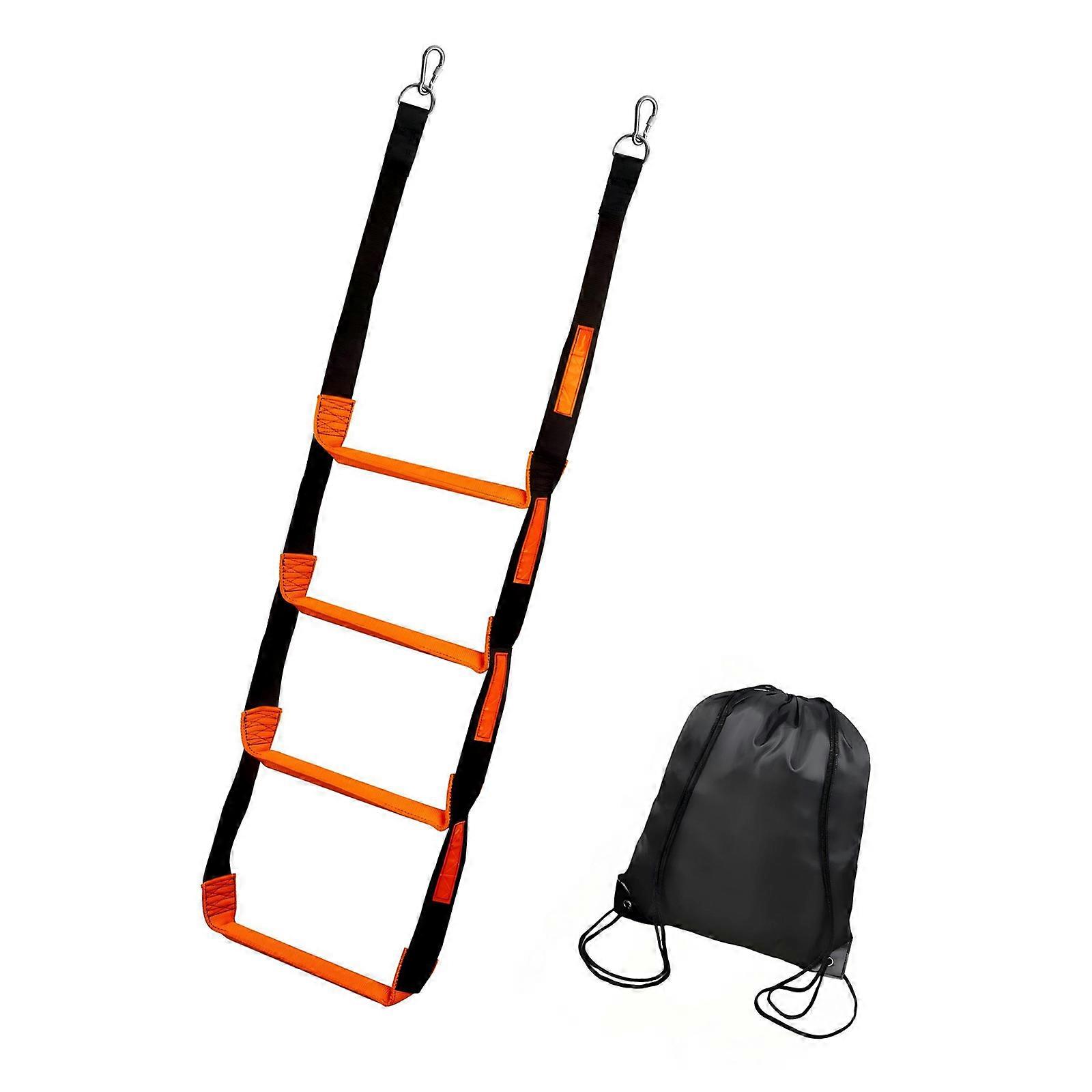 Quick Position Marine Ladder 4 Against Slip Procedures Powerful Polyester Rope Untarnished Hardware For Sailboats Yachts Crisis Use Multicolor