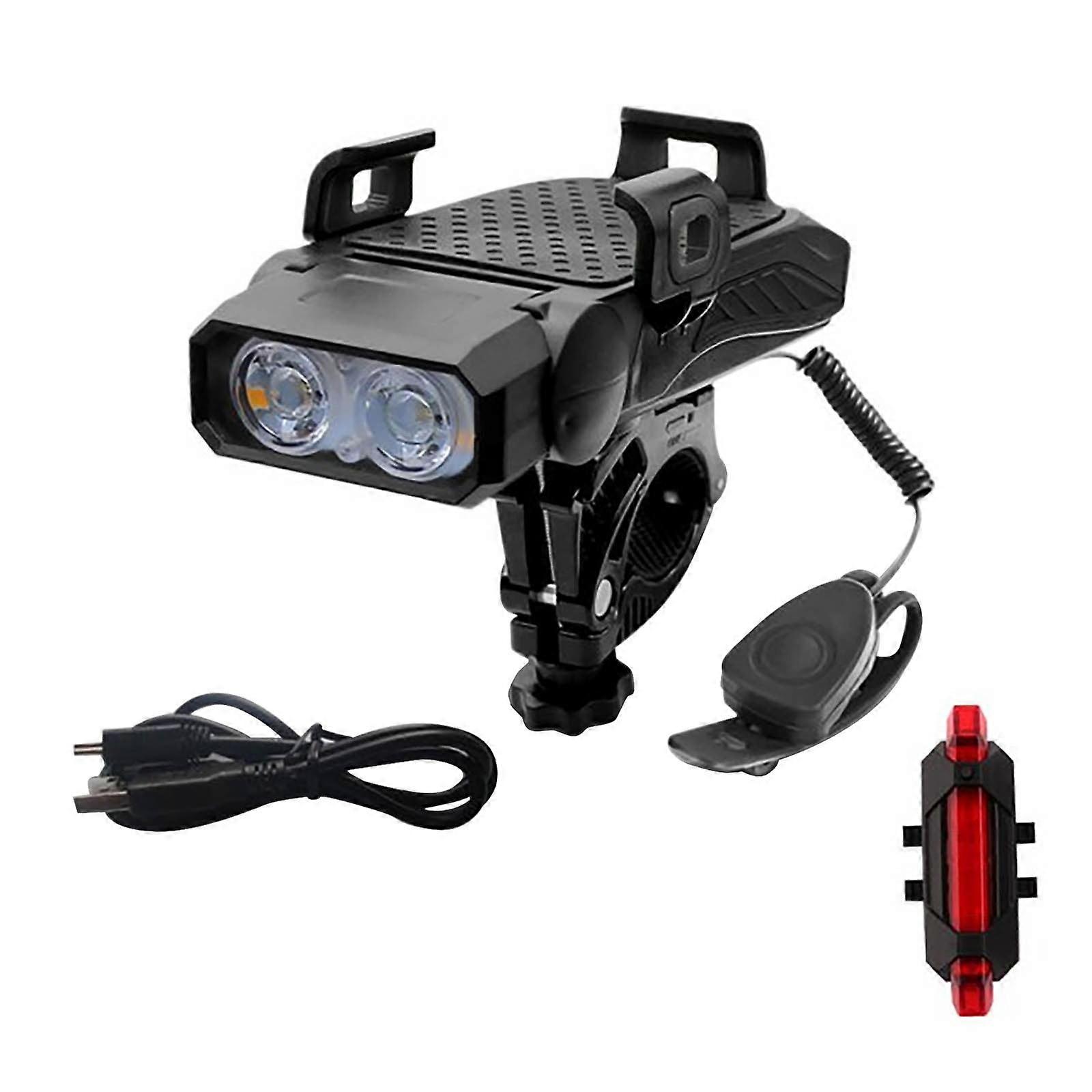 Uclet Bicycle Light With Light Mobile Phone Holder Horn Four In One Multifunctional Front Light Horn