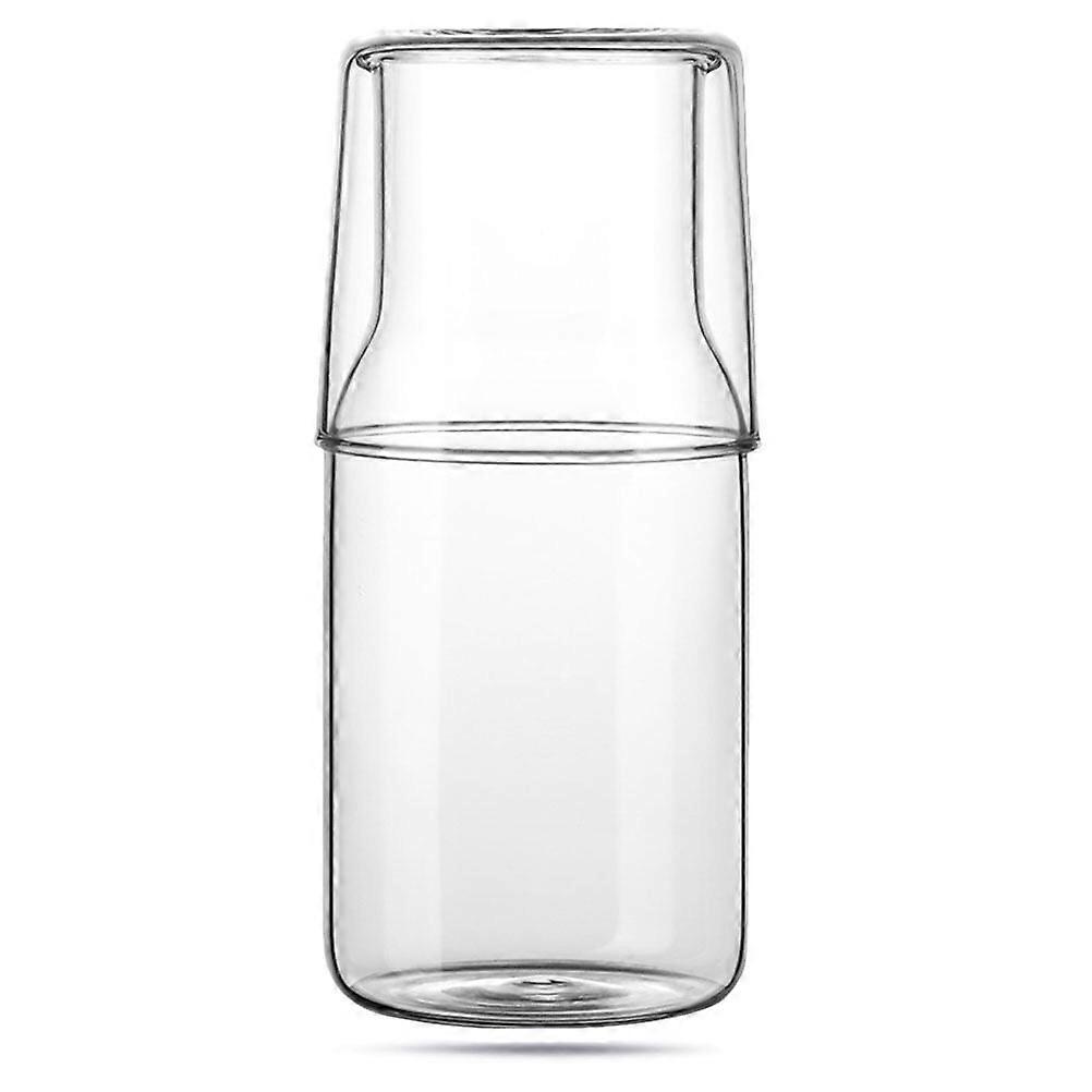 1 Set Transparent Glass Carafe Multi-function Bedside Carafe Desktop Water Carafe