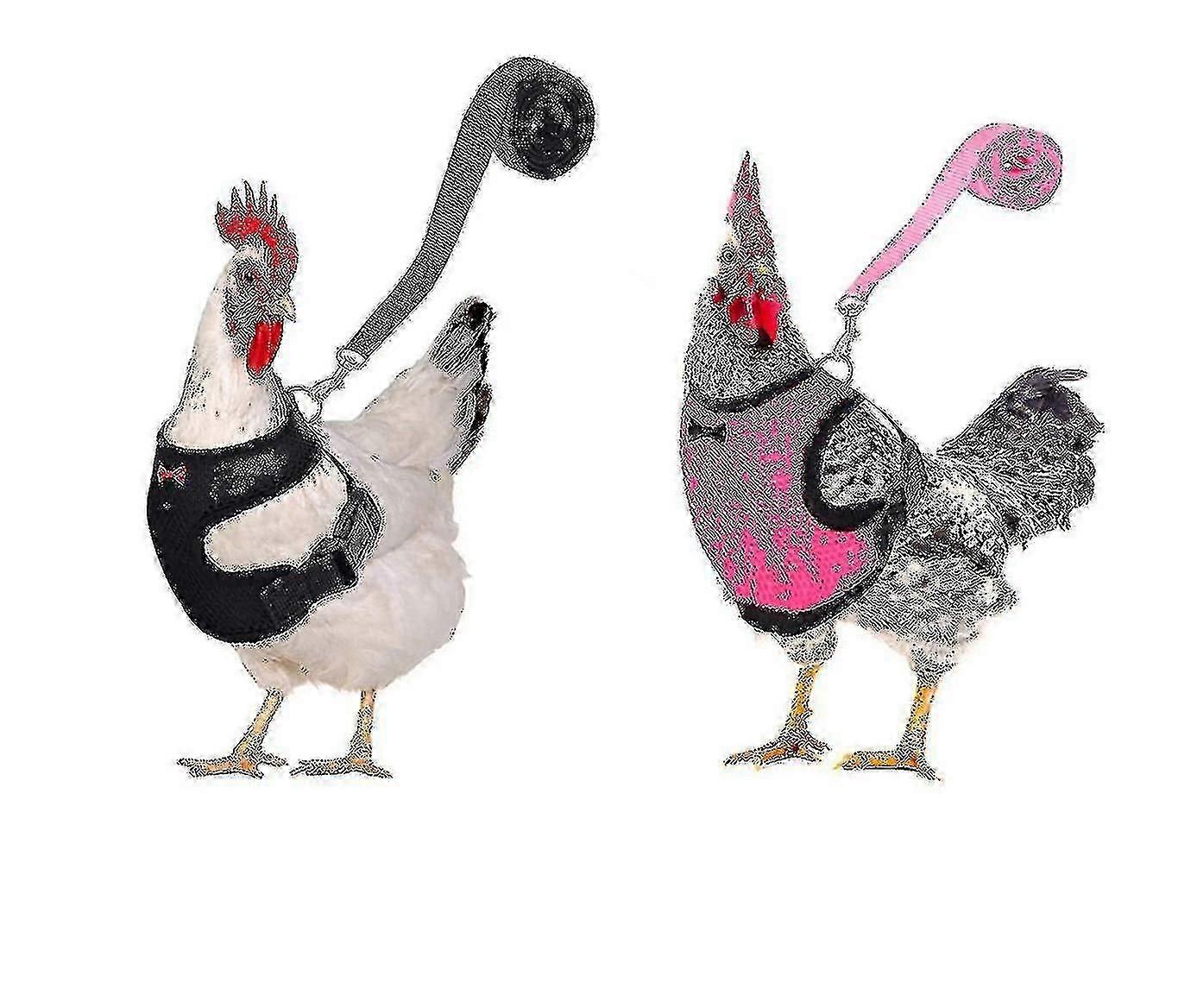 2pcs Chicken Harness And Leash, Modified Adjustable Breathable Harness Specially Designed For Chicken Duck Goose Training And Walking, Comfortable Si