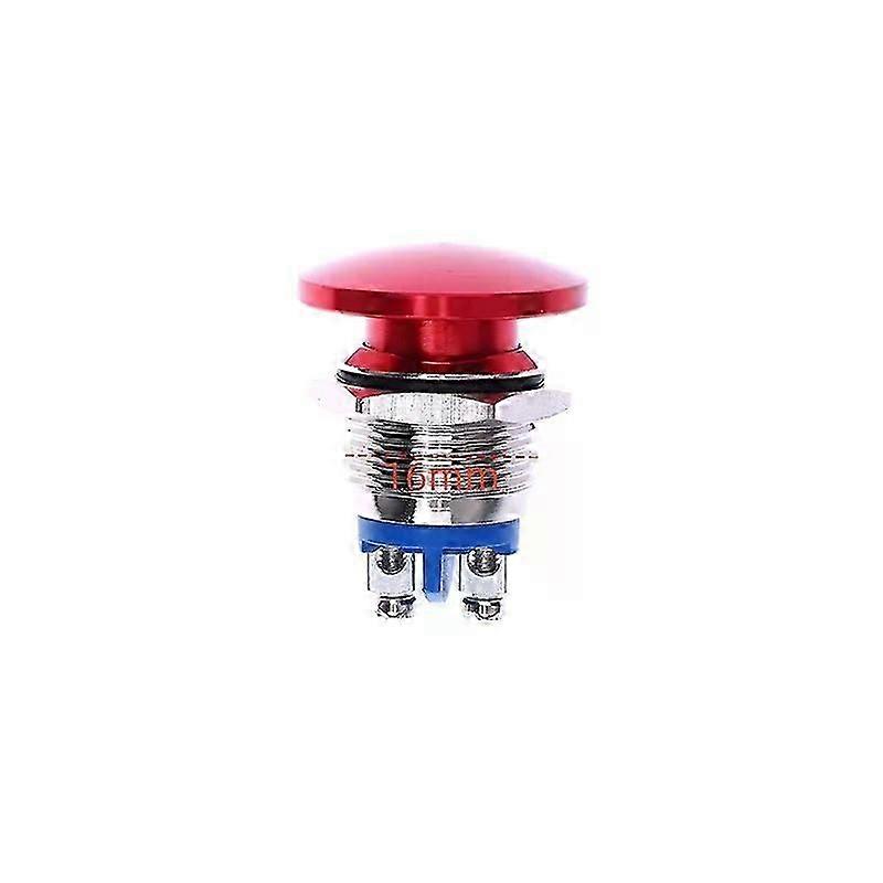 1PC Waterproof IP65 SPST (ON)-Off 1NO 3A 250V With Screw Terminal 16/19/22MM Momentary Metal Mushroom Head Push Button Switch