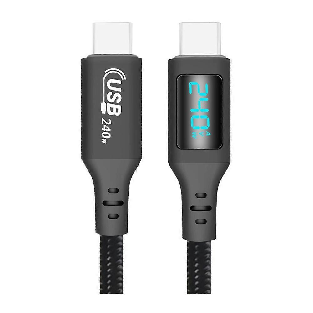 240W Type C to USB C Cable with LED Display PD3.1 Fast Charging Charger Cord for Common Models of Mobile Phones 1.5m