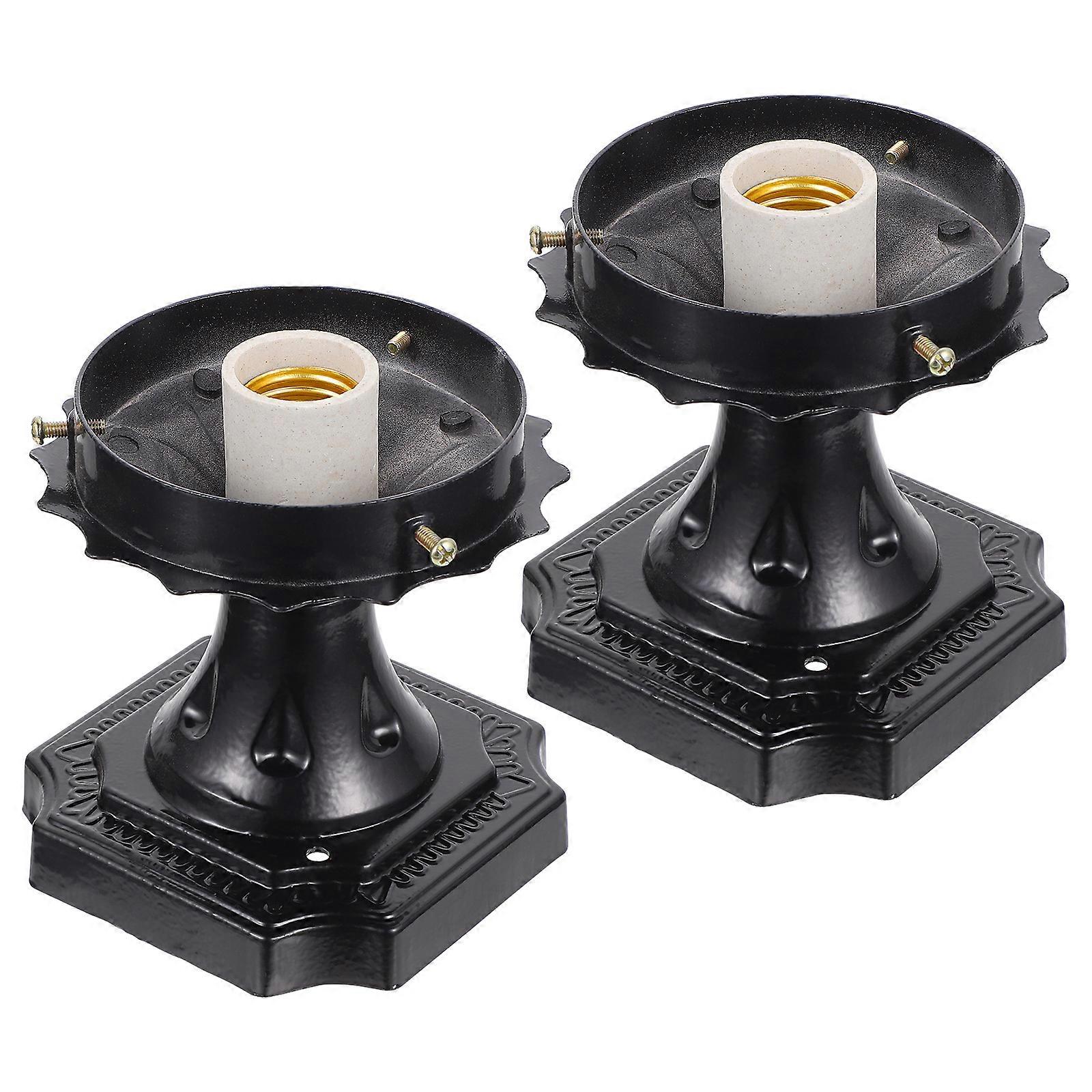 Fence Post Lamp Socket for E27 Light Bulb Holder Outdoor 2Pcs Pack