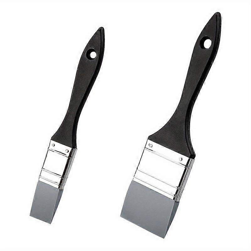 2pcs Large Flexible Flat Silicone Paint Brushes Set - Soft, Durable, and Easy-to-Clean Color Shapers for Smooth Acrylic Paint Application an