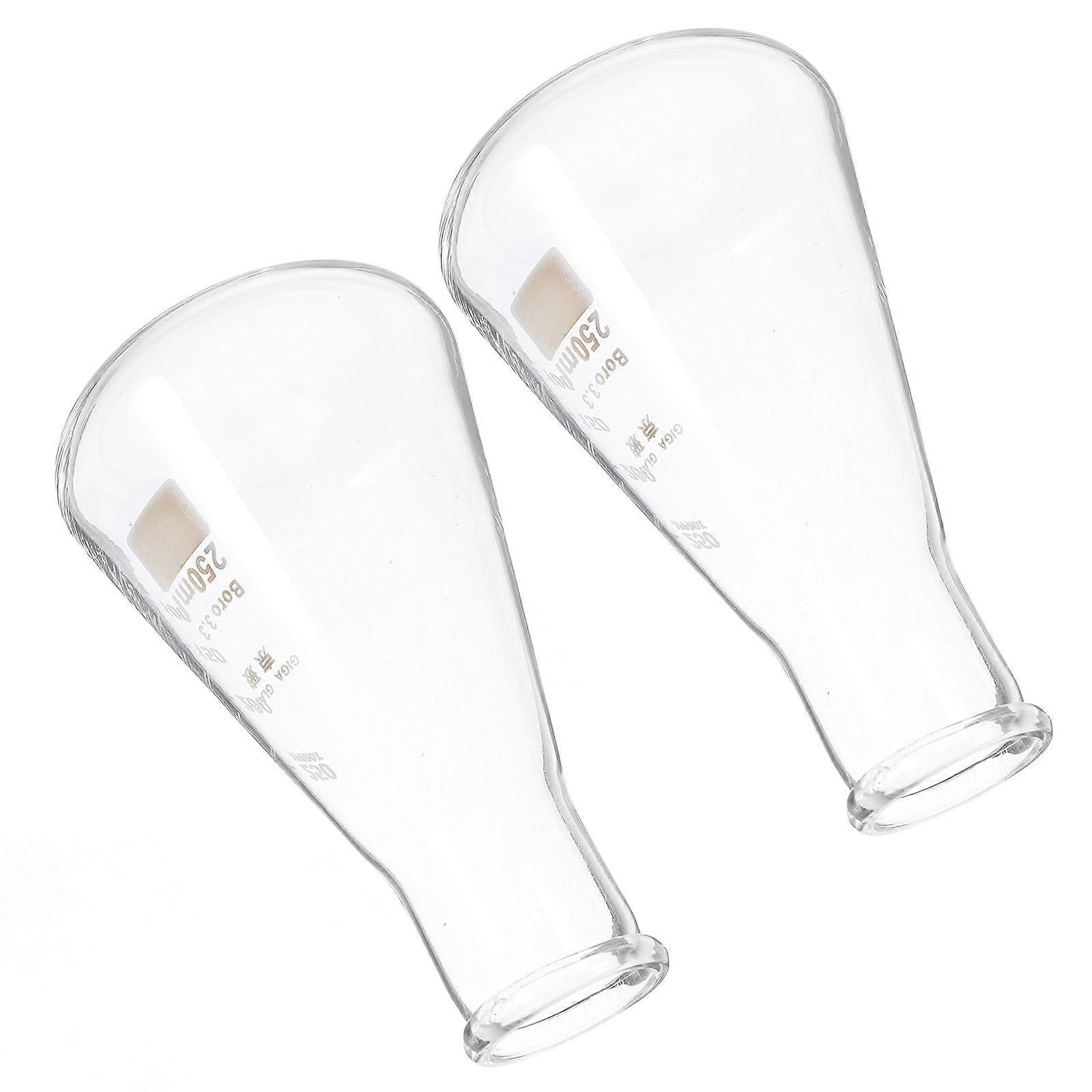 Glass Erlenmeyer Flasks Laboratory Conical Flasks Chemistry Class Transparent Thickened for 2Pcs