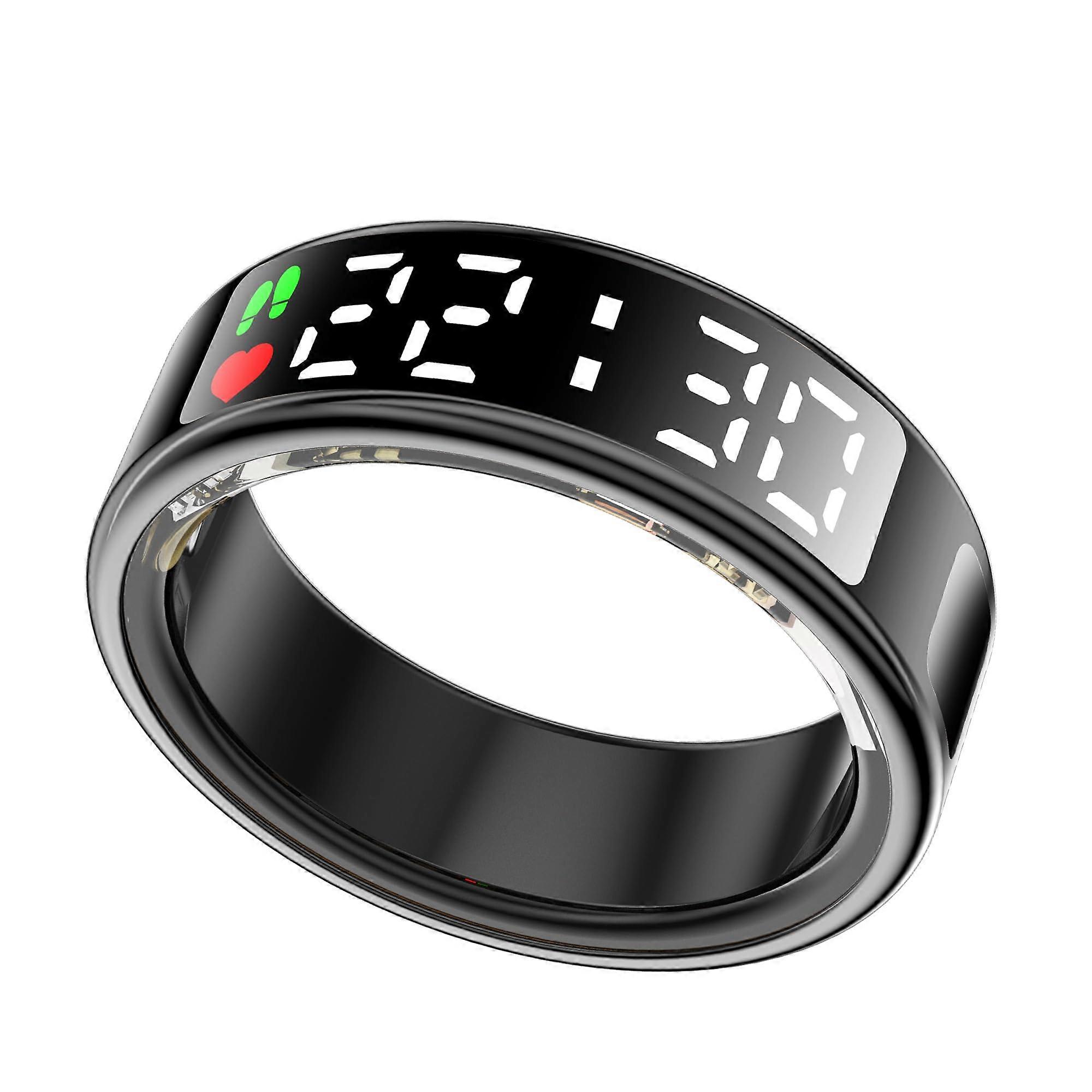 Smart Ring with LED Display, Waterproof Fitness Tracker Ring with Health and Sleep Monitoring