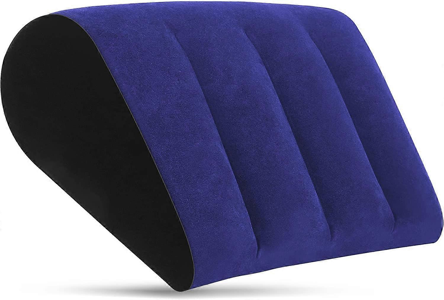 Inflatable Wedge Pillow for Sleeping and Back Support, Adjustable Travel Cushion for Acid Reflux Relief, Quick Inflate Blue