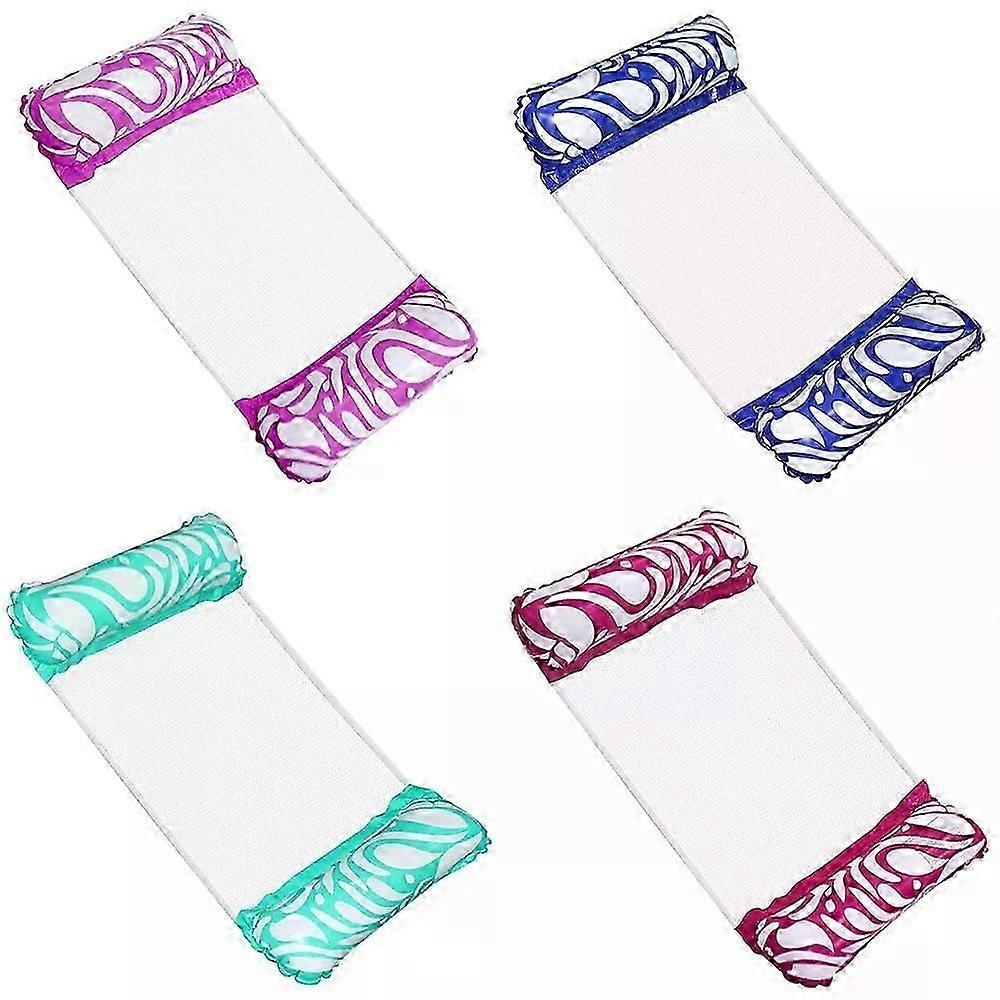 1pc Printed Pattern Two Tube Floating Row Inflatable Bed Foldable Water Pool Hammock