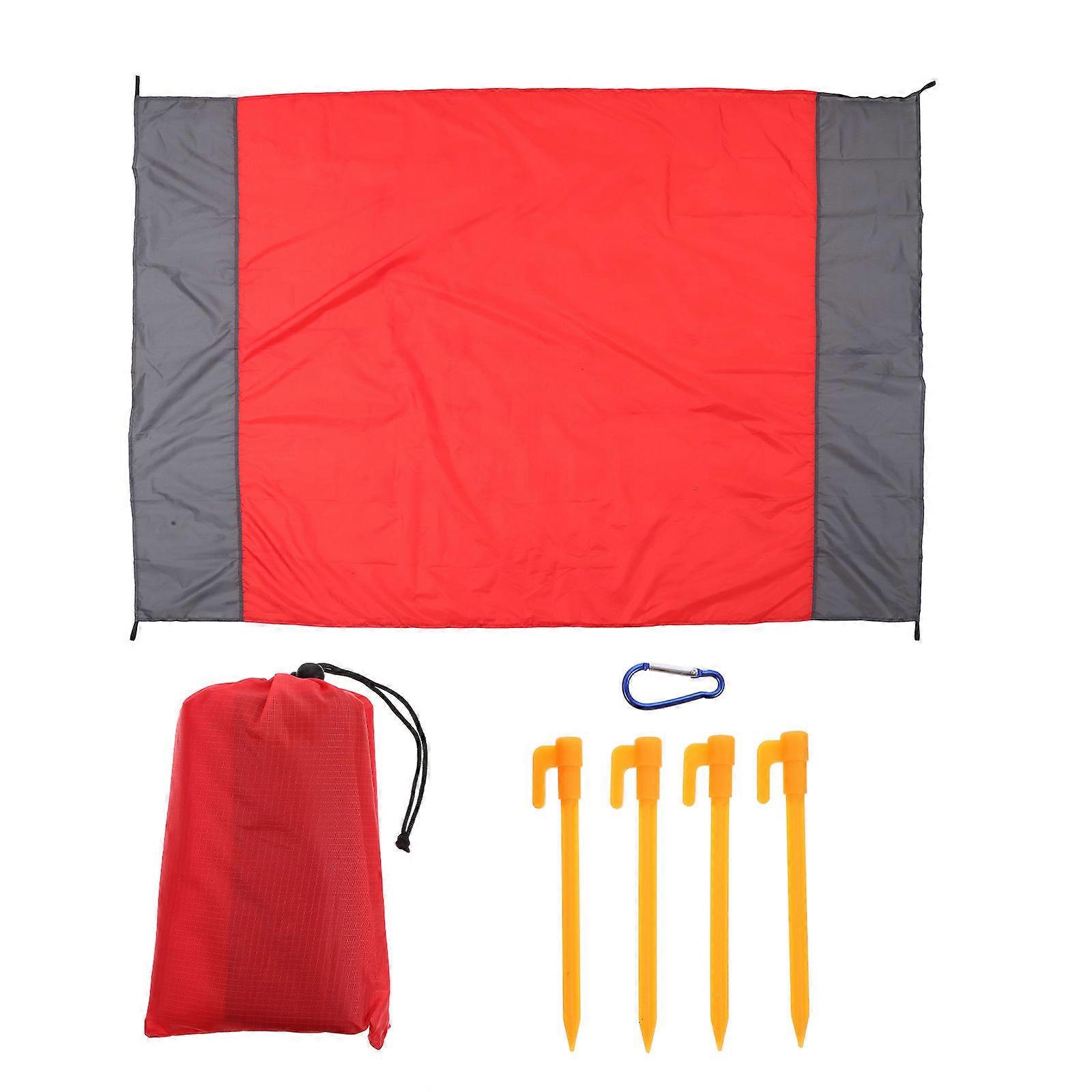 Waterproof Red Camping Blanket for Outdoor Use 5Sets Foldable Portable Mat