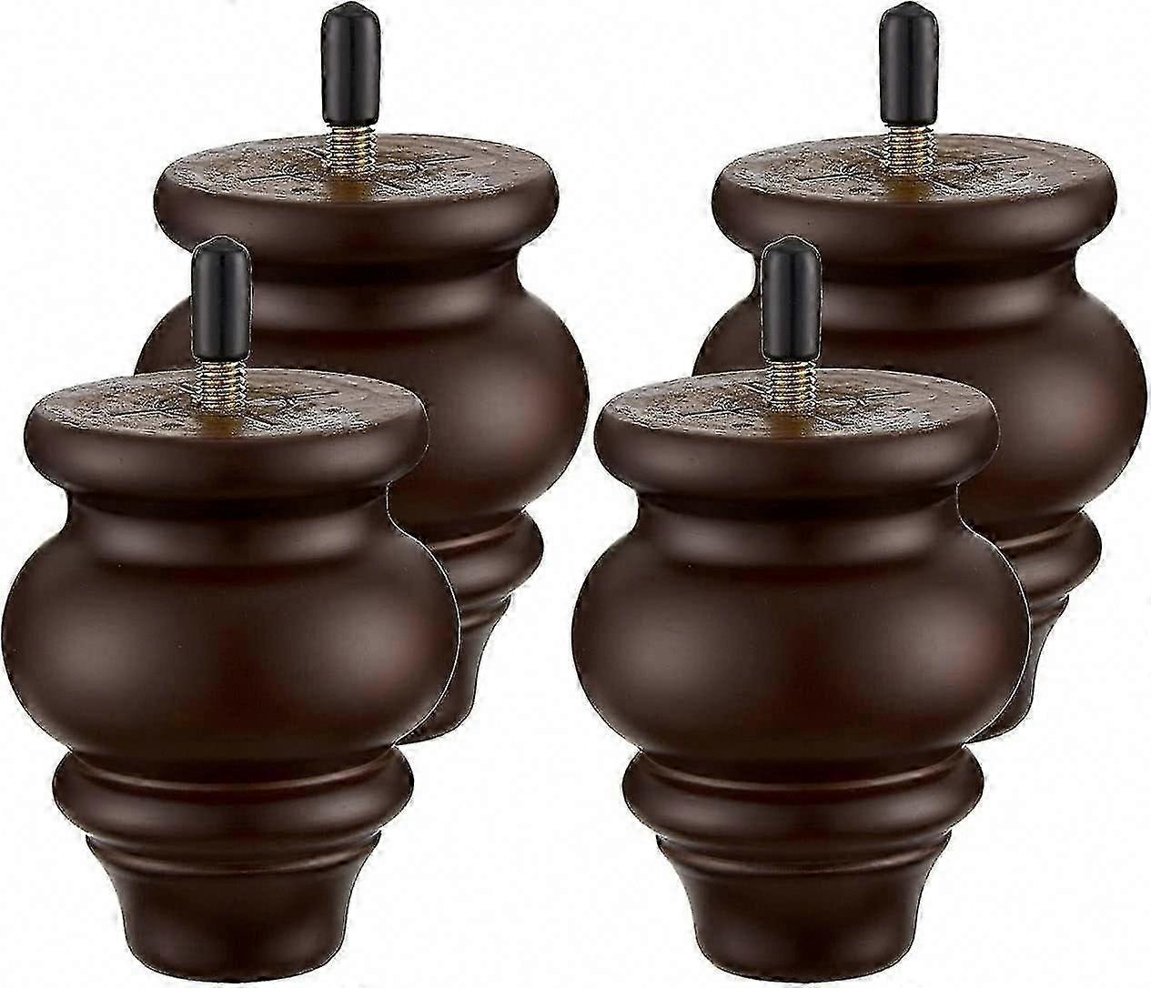 Pés de sofá redondos de madeira de 3,5 polegadas para móveis, substituição de sofás e cadeiras e projetos de bricolagem.
