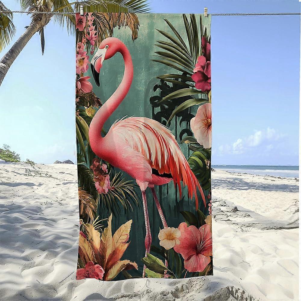 Flamingo Microfiber Beach Towel Quick Dry Sand Resistant Oversized 30x60 Inch
