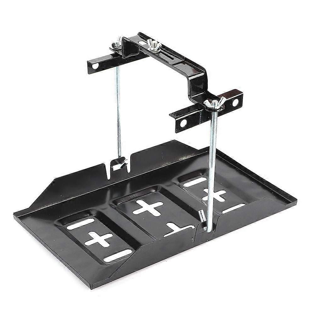 Universal Battery Tray Mount with Adjustable Hold Down Bracket, Durable Steel for Cars 19cm