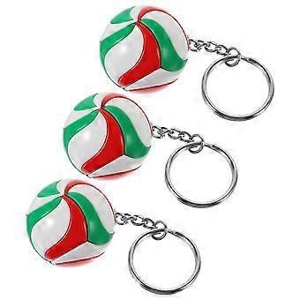 3 llaveros de voleibol de aleación decorativos para mochilas.