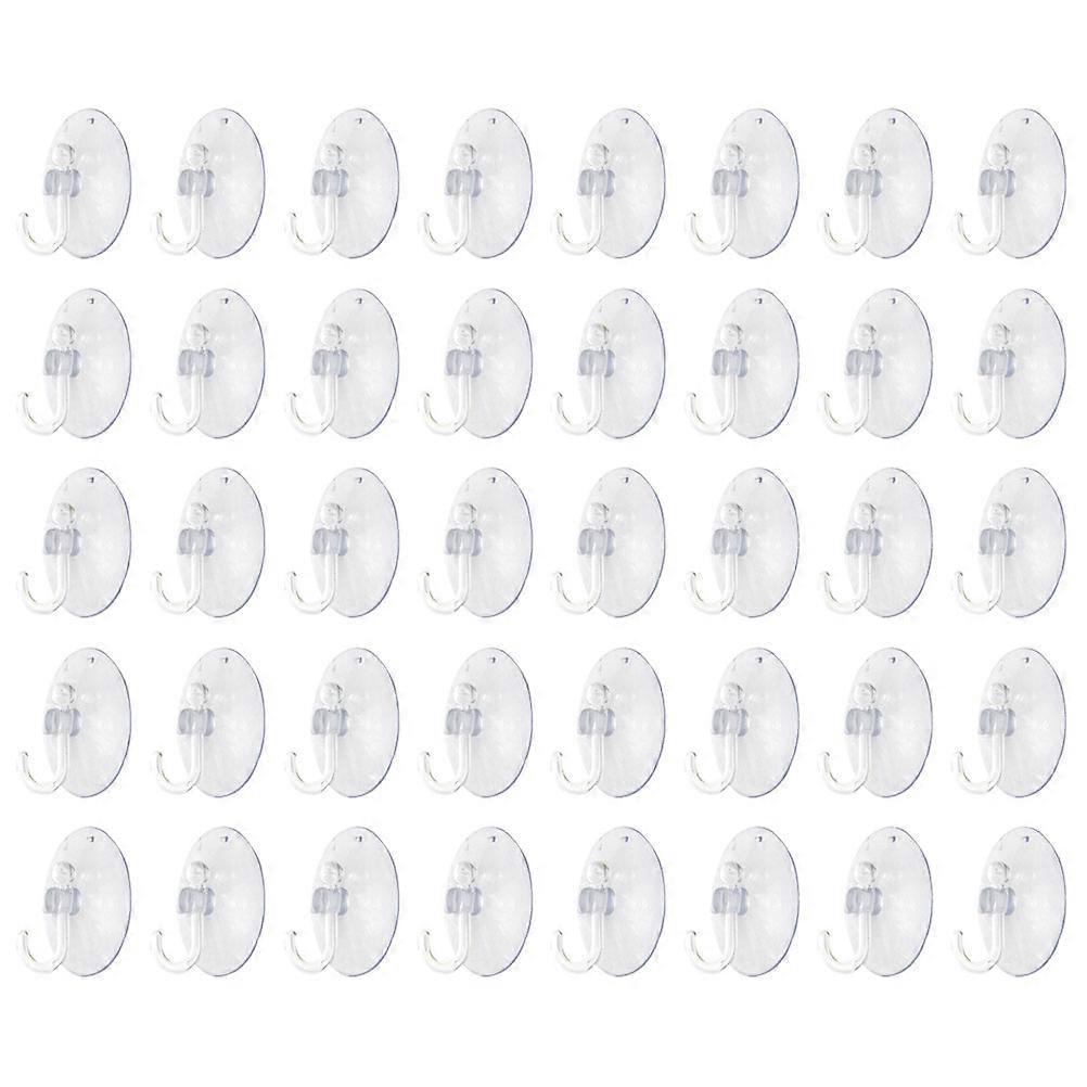 Suction Cup Wall Hooks Transparent PVC Bathroom Hooks for Holding Items 40Pcs
