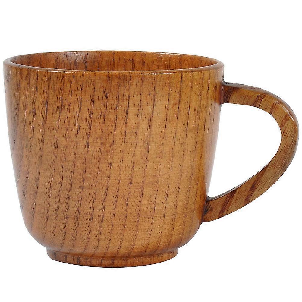 Rustic Mug Solid Practical Tea Cup Wood Grain Design Hotel Restaurant Use Brown 1Set