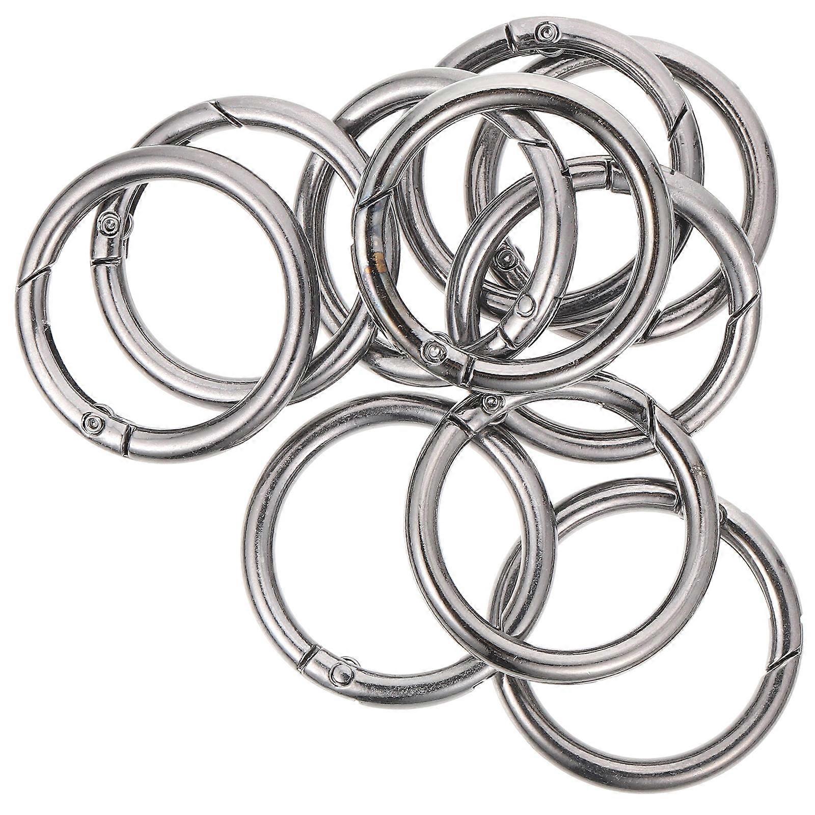 Black Flat Metal Key Rings for DIY Use 10Pcs Alloy Split Circles