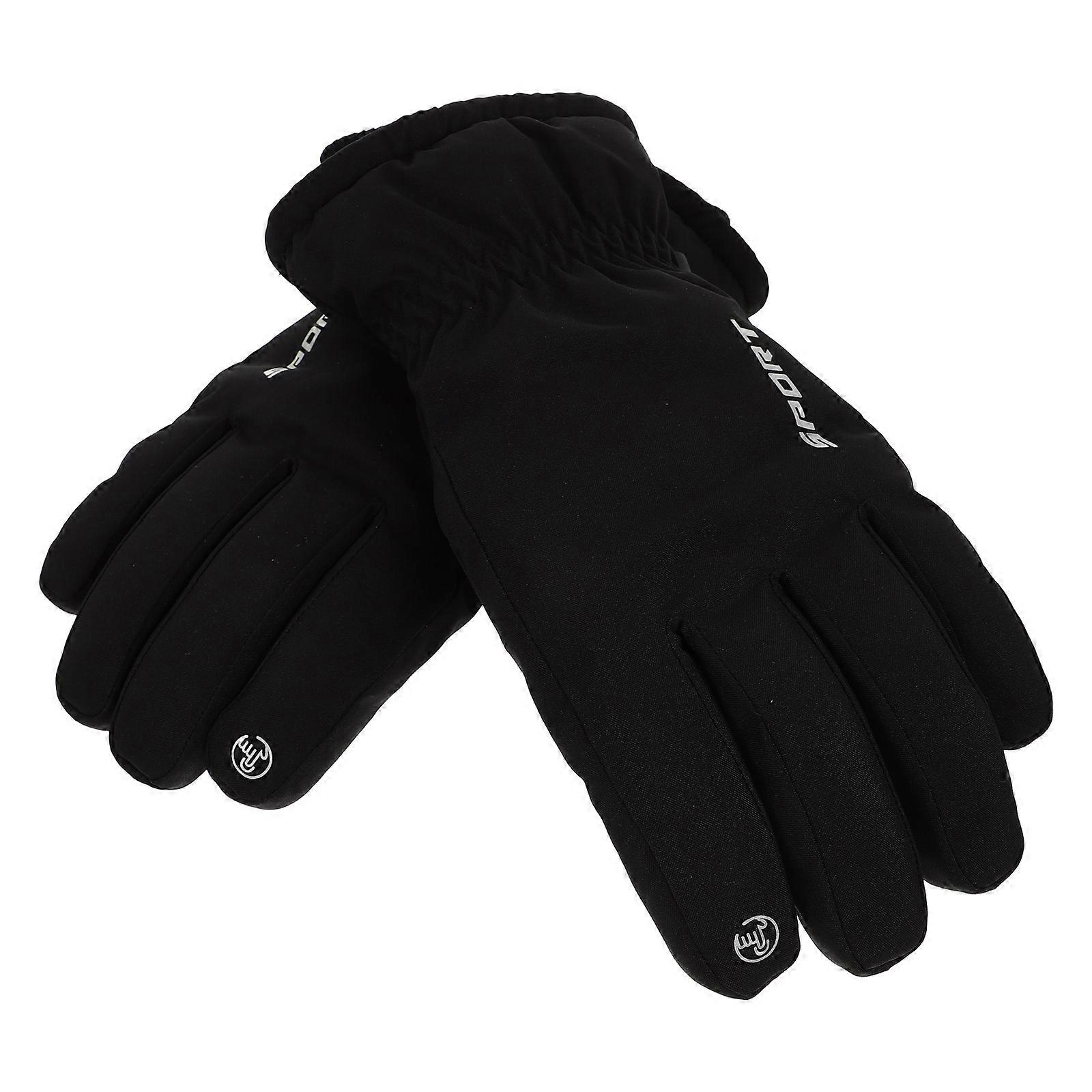 Black Waterproof Winter Gloves for Skiing 1Pair Outdoor Use
