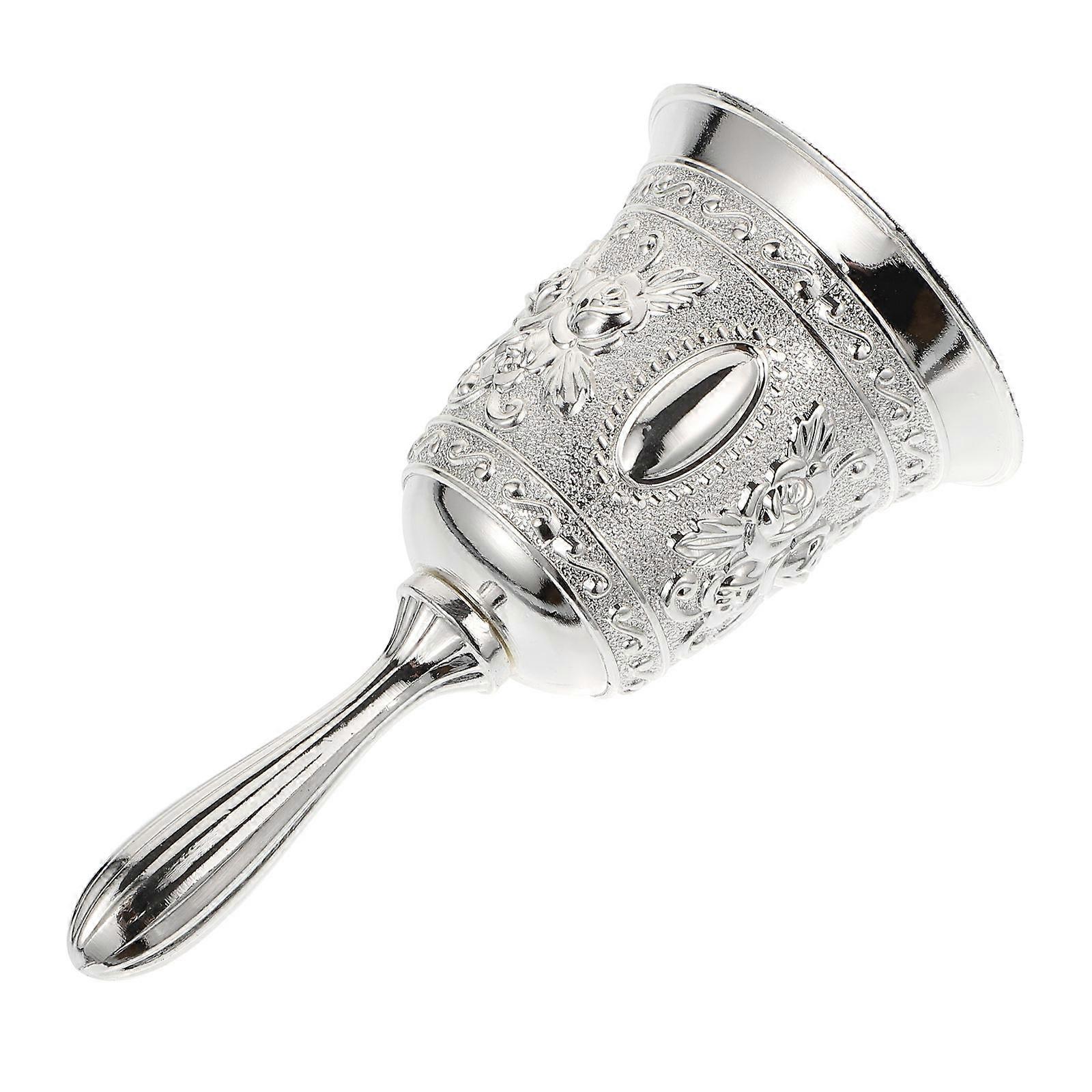 Hand Bell Restaurant Use Silver Metal Material Pet Owners 1Pack
