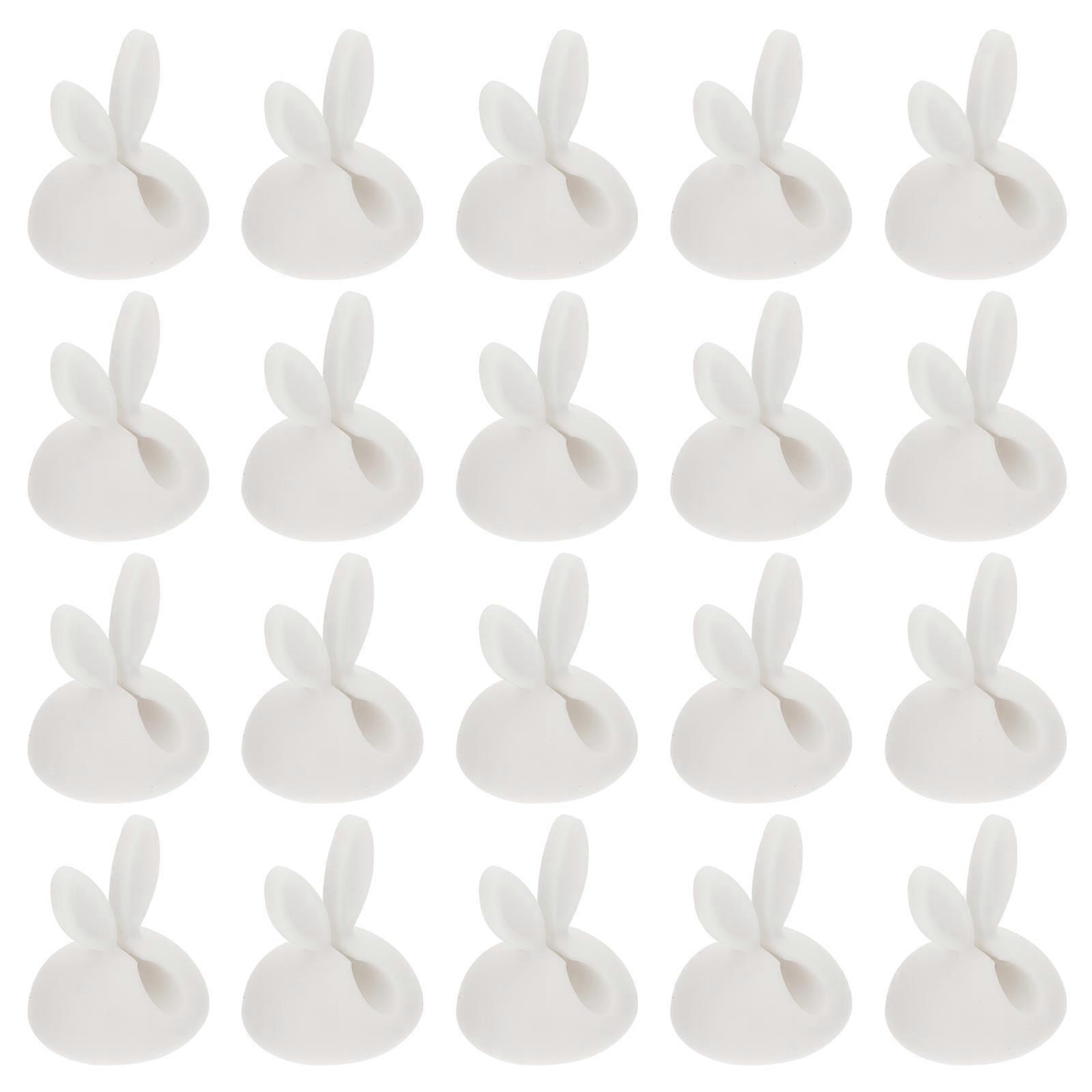 Cord Organizer Rabbit Shape with Single Hole for Cable Management 20Pcs
