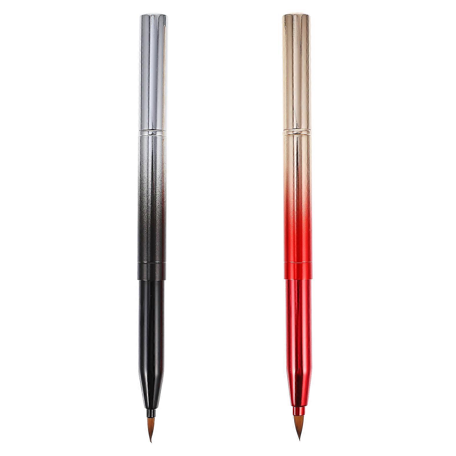 Double-Ended Lip Brush Concealer Brush for 2Pcs Portable Retractable Use