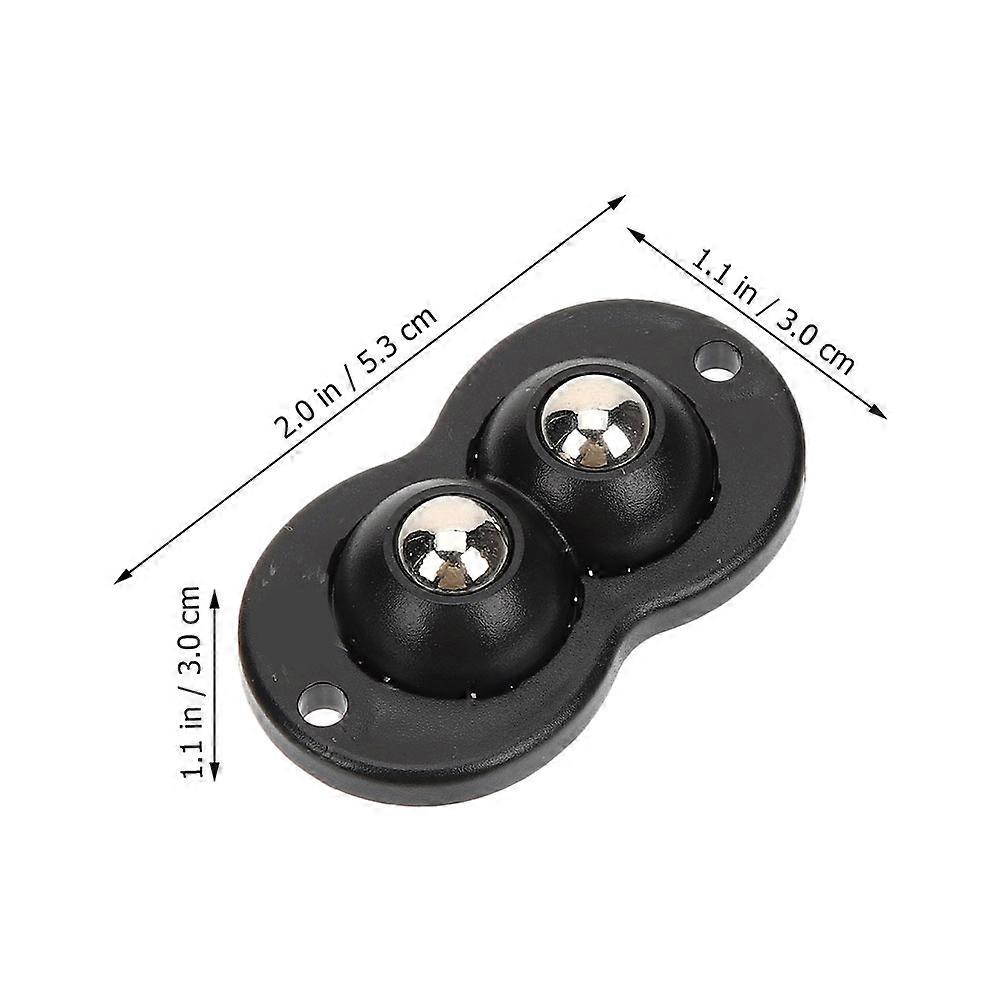 Black Adhesive Caster Wheels for Storage Box 6Pcs Mini Swivel Design