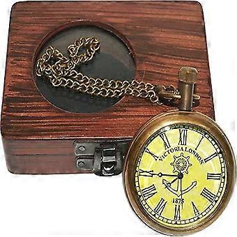Antiek vintage zakhorloge van Royal Handicraft, Maritiem Victoria, Londen 1920, in houten doos.
