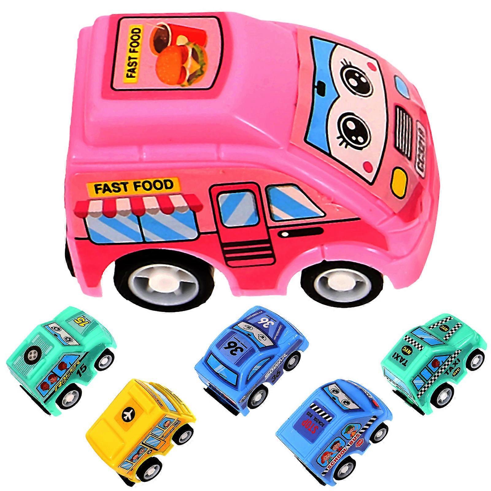 Car Model Toy Pull-Back Mini Engineering Vehicle for Kids 6Pcs Collection