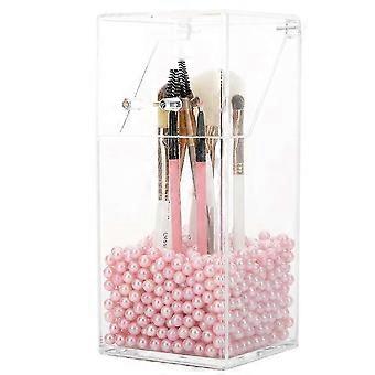 1 Stück transparente Aufbewahrungsbox mit Deckel für Badezimmer-Sets, inklusive Aufbewahrungsbehälter für Make-up-Pinsel aus Acryl (9 x 9 x 21 cm) 25-26