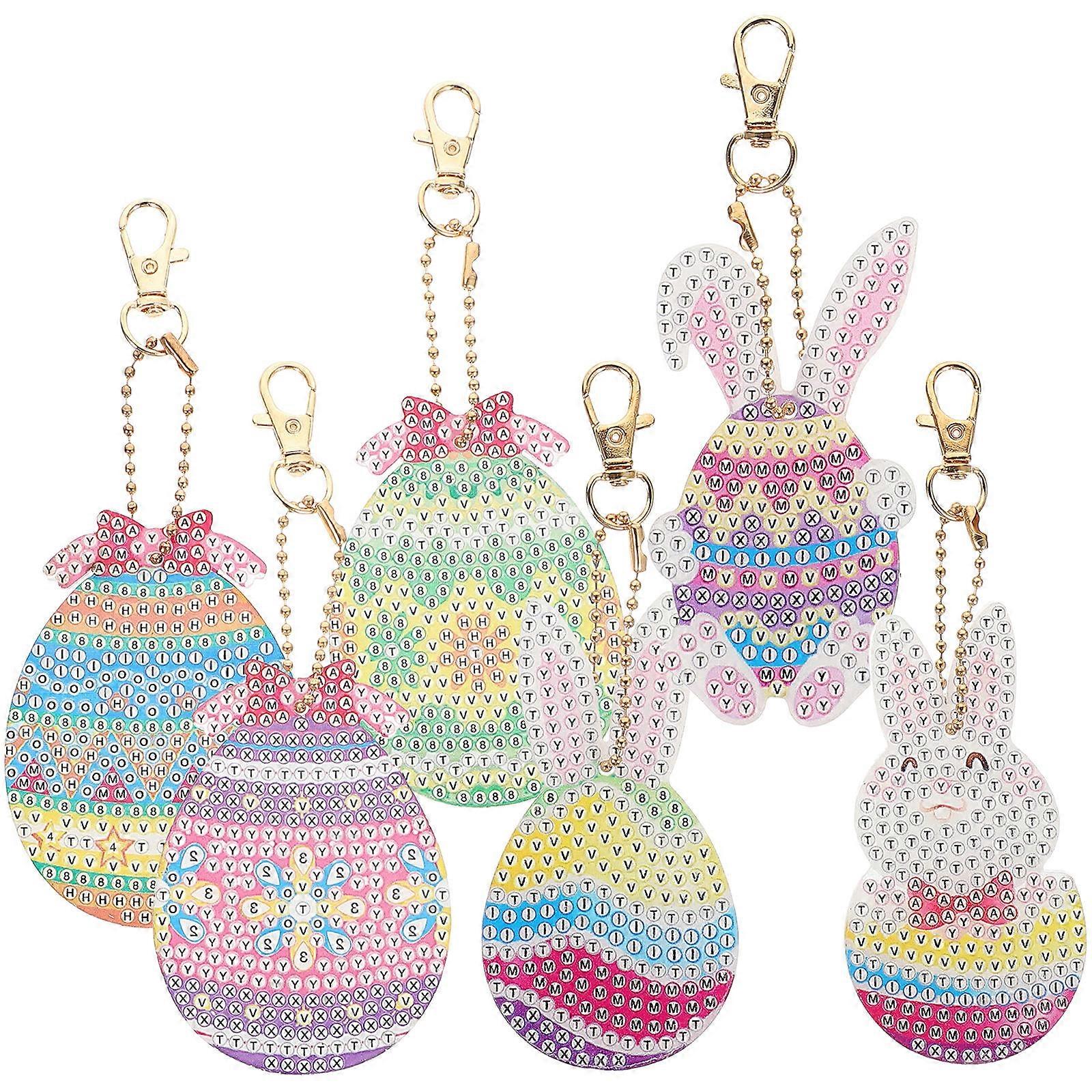 Cute Easter Keychains DIY Diamond Drawing Keychain for Decor 1Set