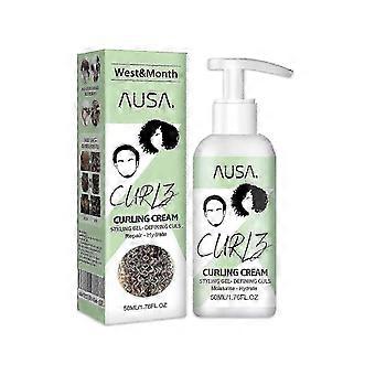 Curl Defining Cream, 50ml Curly Hair Elastin Hair Moisturizing Curly Hair Styling Fluffy Elastic Cream, Curl Hair Gel Moisturizing Hair Cream 25-26s