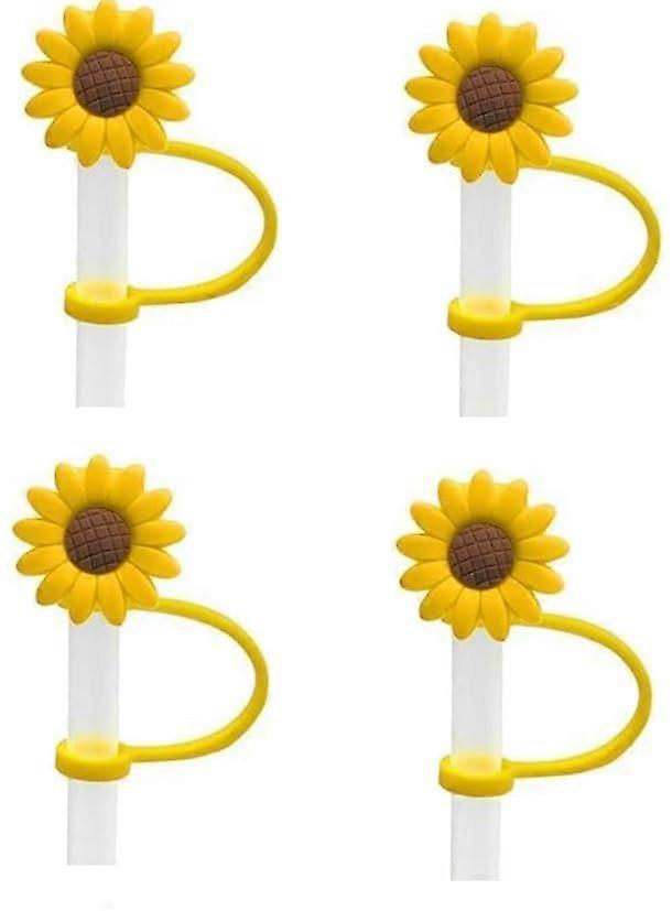 Silicone Sunflower Straw Covers Reusable Splash Proof Dustproof Tips for Stanley Cup
