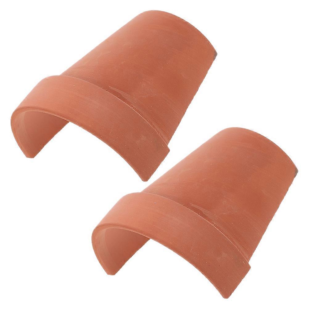 Reptile Hideout Pottery Clay Platform for Turtle Basking 2Pcs Set