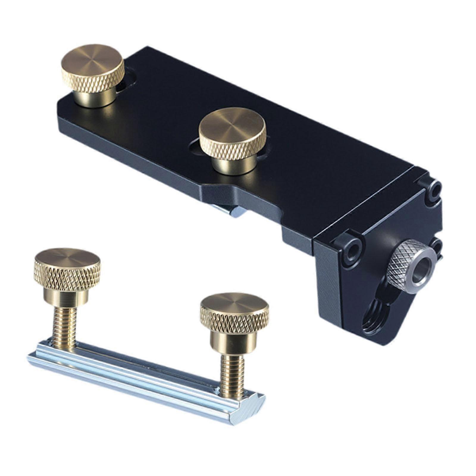 Aluminum Profile Drill Guide with Step Drill Bit, Precision Hole Positioning, Black Alloy Tool