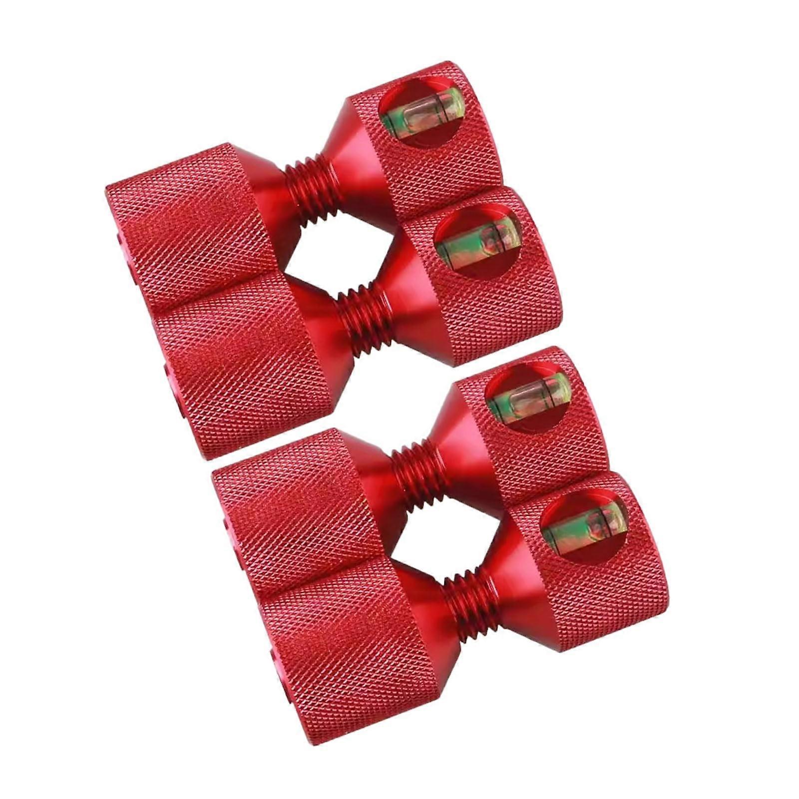 Flange Alignment Tool Set 4PCS Double Hole Pipefitter Pins with Bubble Level and Red Aluminum
