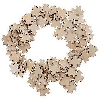 100PCS DIY Wooden Slices Jigsaw Puzzle Chips Prelearning Toy Educational Supplies for Kids Children
