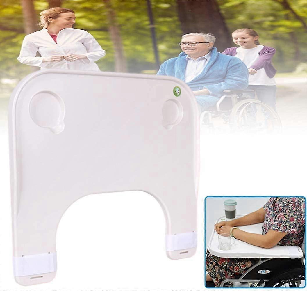 Adjustable Wheelchair Lap Tray Table with Cup Holder, Easy Clean Surface for Dining and Work