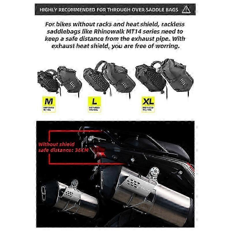 Rhinowalk Motorcycle Exhaust Pipe Protector Heat Shield Cover