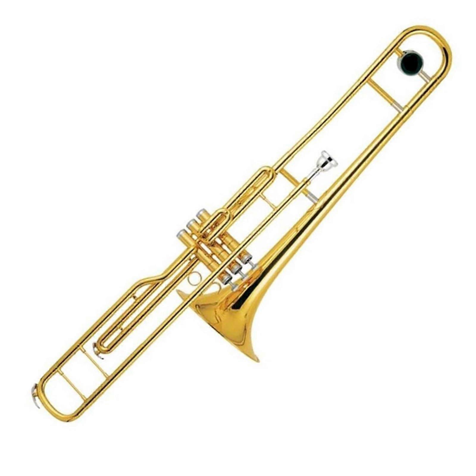 Beginner Trombone Gold Lacquer C Key Piston Valve for Practice and Performance