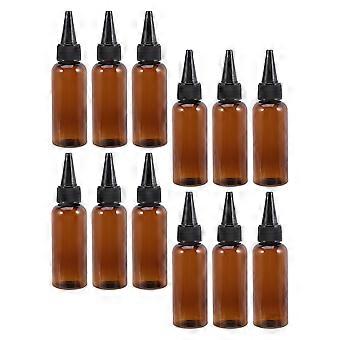 Flacons de teinture capillaire rechargeables, 24 pièces, applicateur à pression, brun