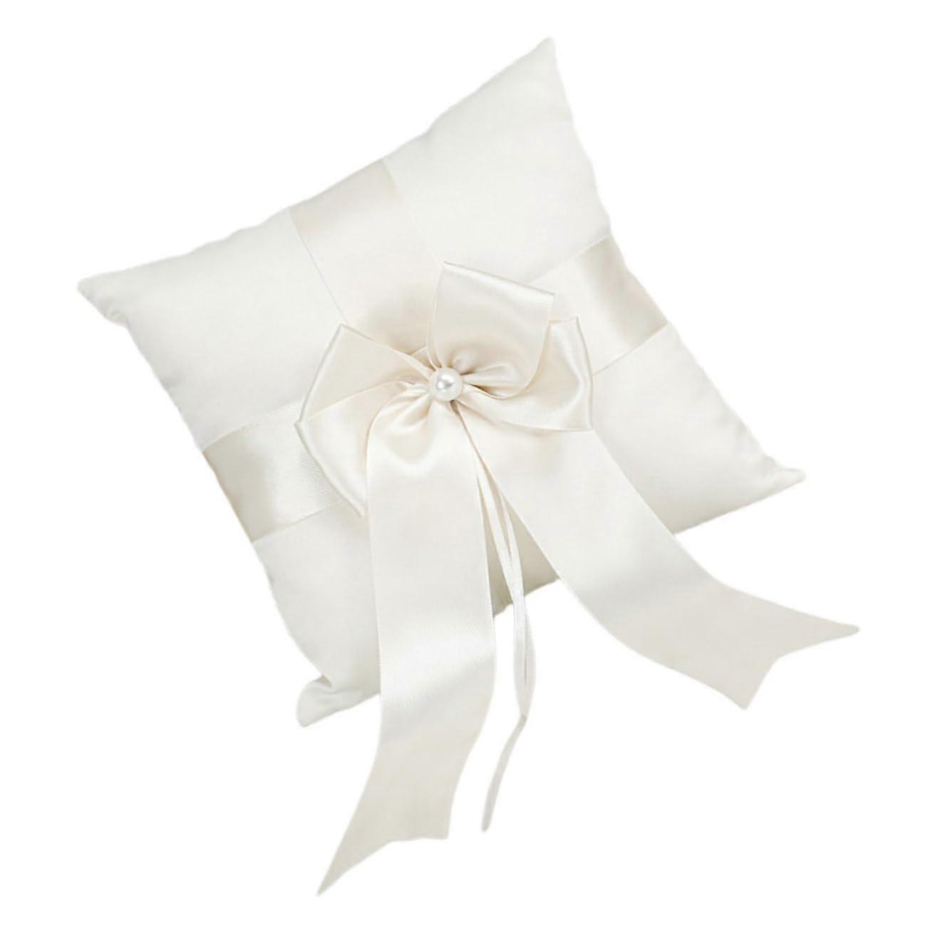 Wedding Ring Pillow with Elegant Bowknot Decor for Ceremony Engagement and Proposal