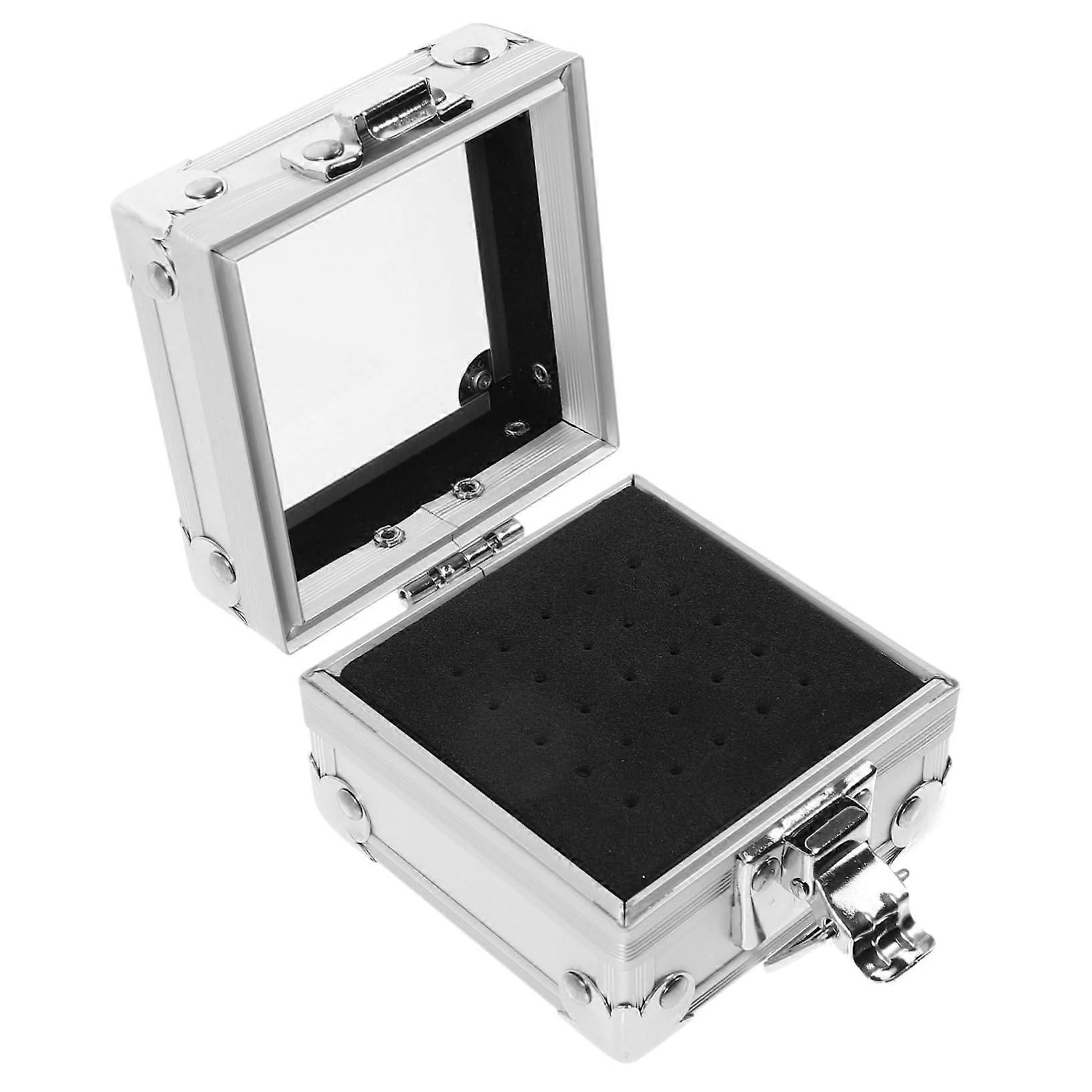 Dustproof Nail Drill Bit Holder Organizer Case with Protective Cover for Manicure Polishing Heads