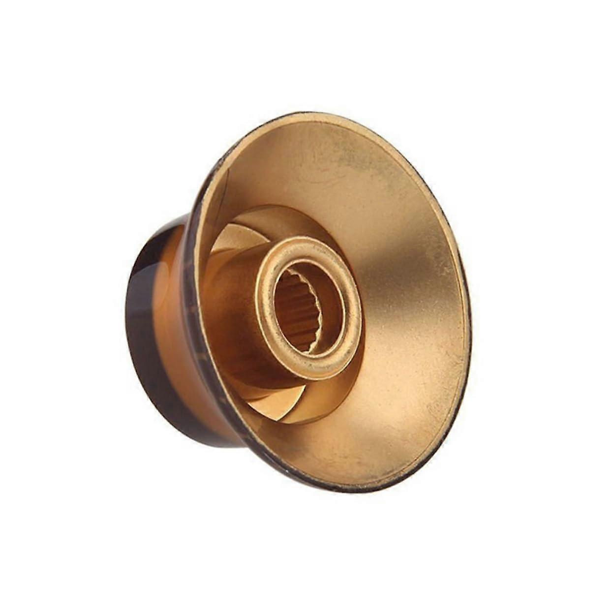 4PCS Electric Guitar Volume Control Knobs Amber Plastic with Clear 10Grid Scale for Amp and Pedal