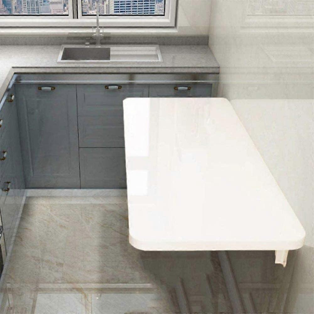 Wall Mounted Folding Table Drop Leaf Desk for Small Spaces Kitchen Office Solid Wood 80x30cm