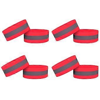 Lot de 8 brassards réfléchissants pour la course nocturne, le cyclisme et les sports de plein air – Bracelets ajustables pour poignets/chevilles, sangles de sécurité haute visibilité