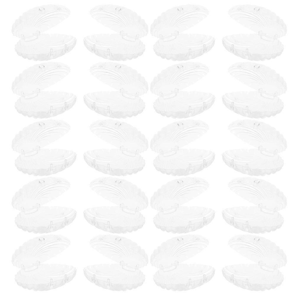 Seashell Candy Box Mini Shell Design for Storage Use 20Pcs Transparent Plastic