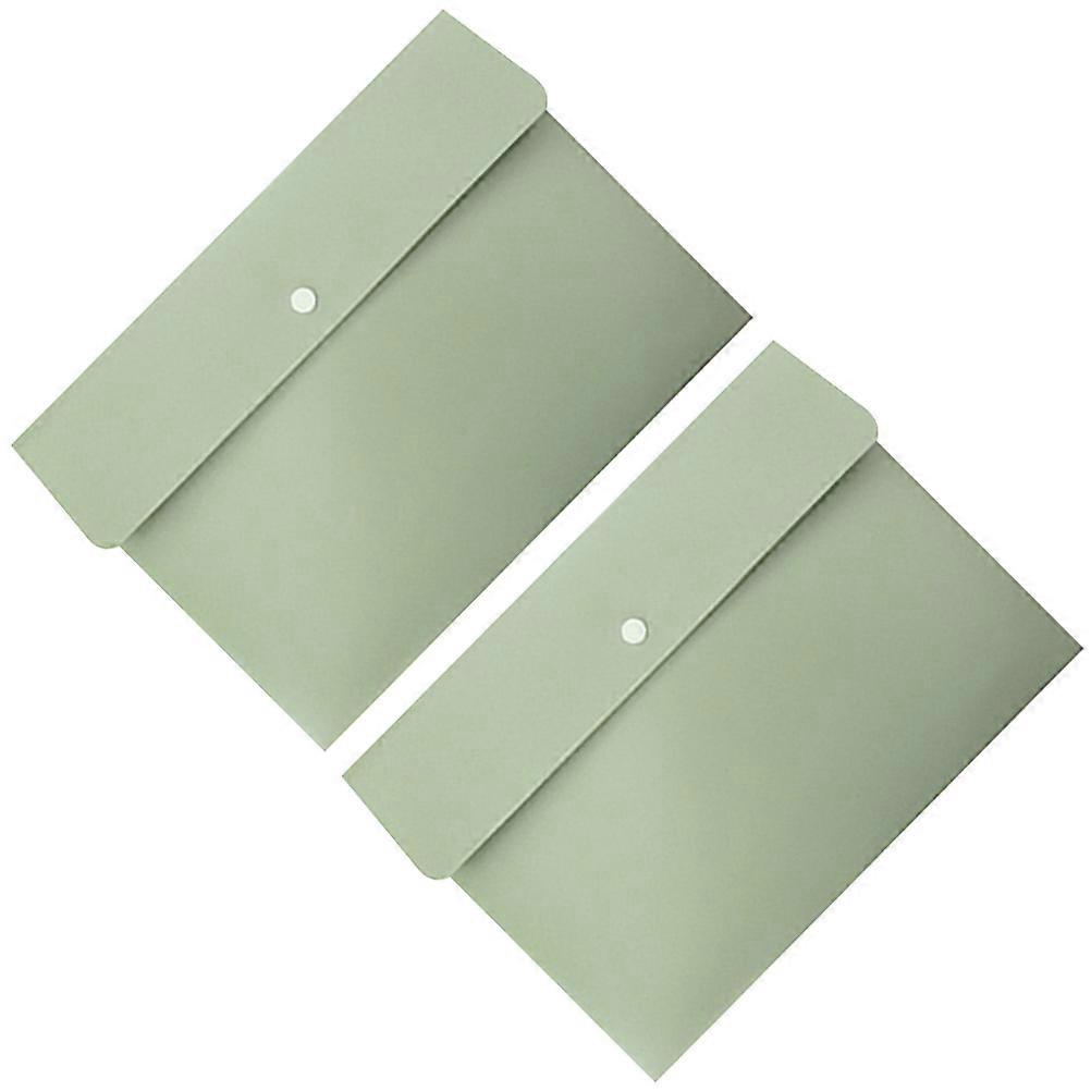 Buckle File Pockets Document Holder for Storage Use 2Pcs Green