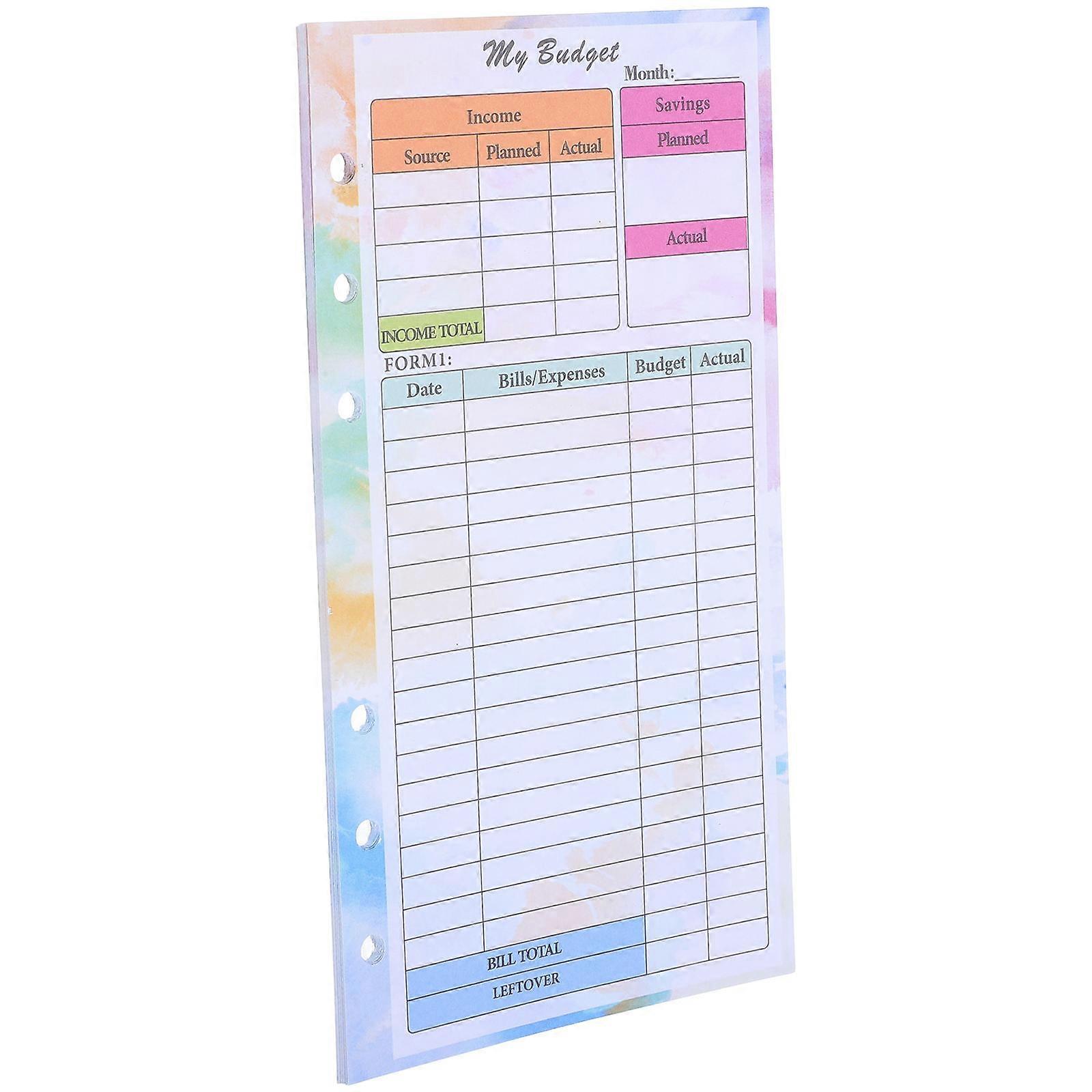 Budget Planner Inserts A6 Sheets Paper for Office Use 14 Sheets Refill